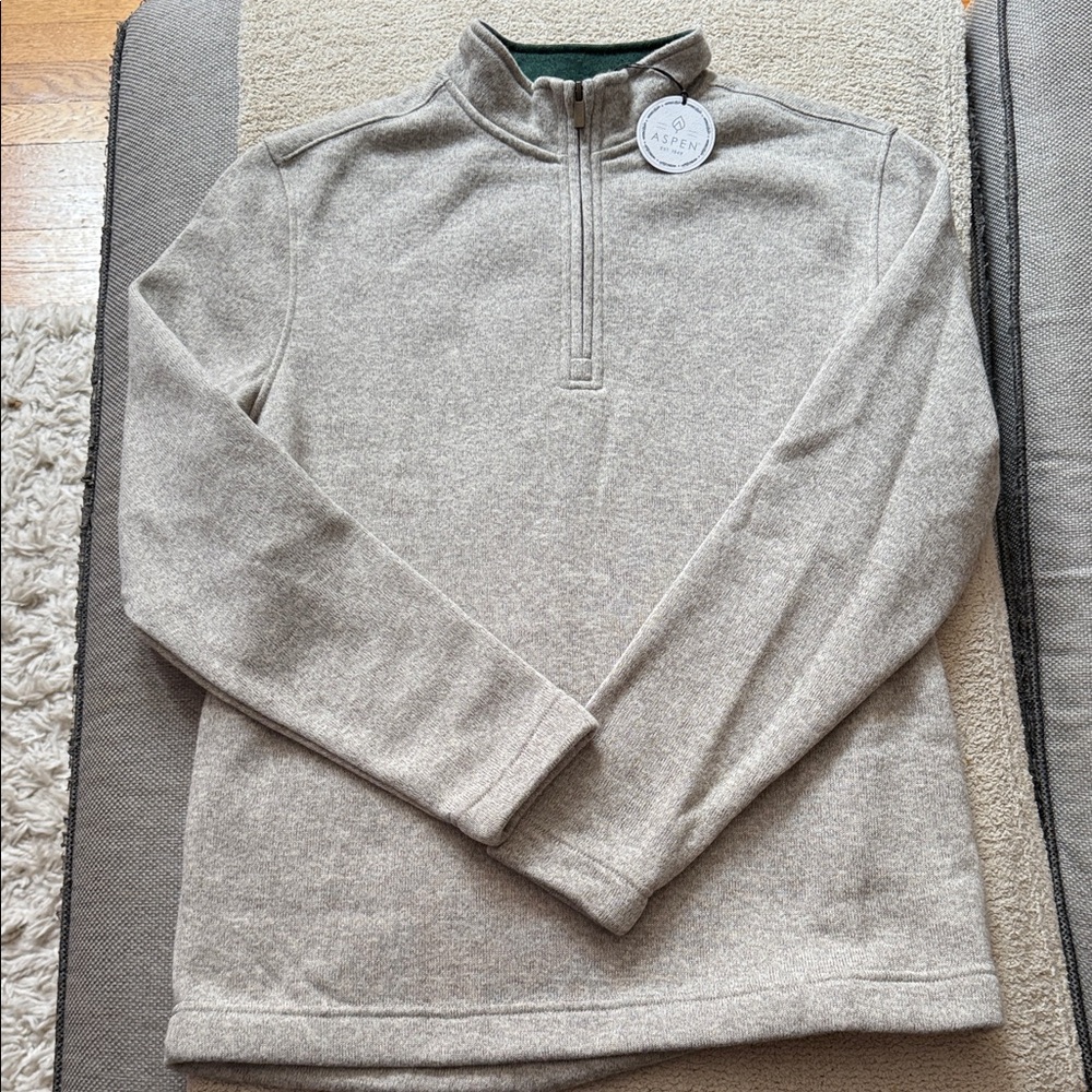 L.L. Bean Men's Zip-Up Tan Sweater